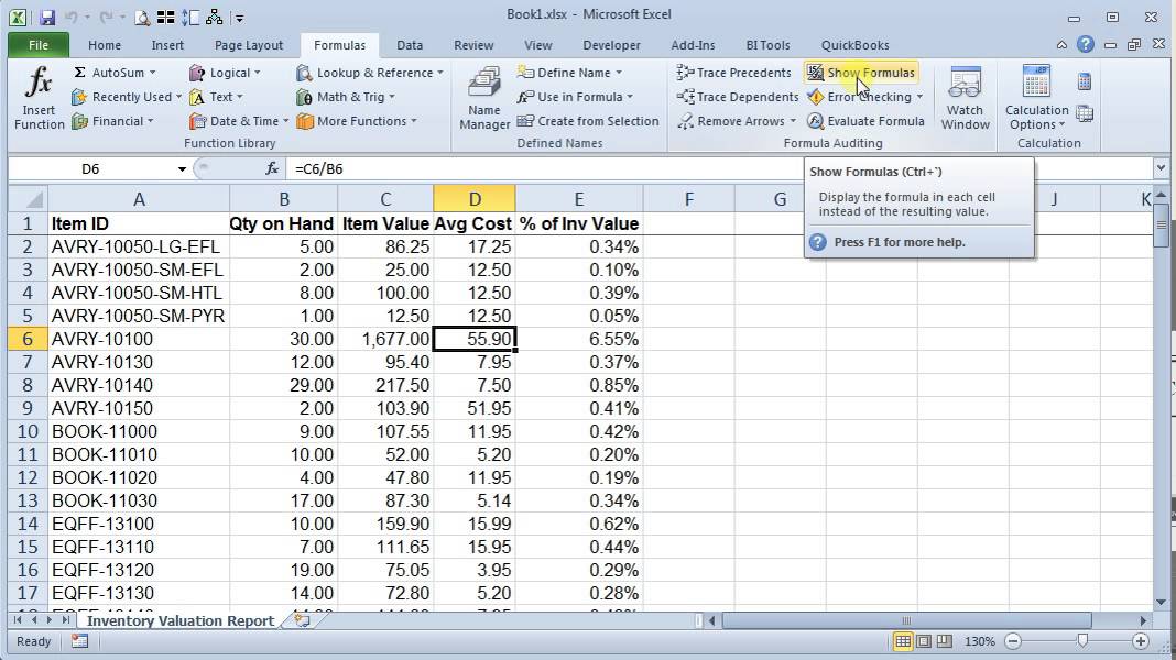 how to show sheet formulas in excel for mac